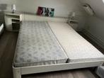 Aupingbed Breed180x200 lente met achterkan, Huis en Inrichting, Ophalen, Overige materialen, Wit, Tweepersoons