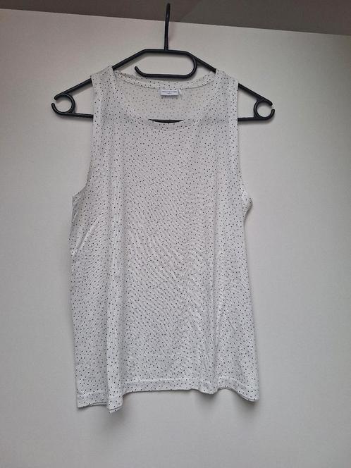 Mouwloos witte stip top JDY Jacqueline de Yong - maat S 36, Kleding | Dames, Tops, Gedragen, Maat 36 (S), Wit, Zonder mouw, Ophalen of Verzenden