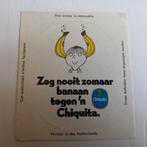 Leuke oude sticker.   CHIQUITA Bananen., Verzamelen, Stickers, Ophalen of Verzenden, Zo goed als nieuw, Overige typen
