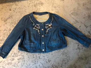 Ulla Popken denim  strass jack 54 spijkerjack kort model. beschikbaar voor biedingen