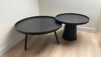 Bijzettafel set zwart van Woood, Huis en Inrichting, Minder dan 55 cm, Rond, Zo goed als nieuw, Ophalen