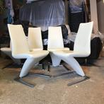 5 Rolf Benz 7800 design stoel modern leer wit, Huis en Inrichting, Stoelen, Ophalen, Wit, Leer, Zo goed als nieuw