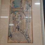 Schilderij aquarel van F.J.D. Boers (Frans Boers), Ophalen of Verzenden