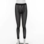 Doorzichtige gestreepte legging transparante mannen vrouwen, Verzenden, Nieuw, Zwart, Legging