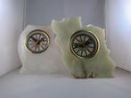 Natuurstenen staande klok (Onyx marmer) (Groen/Wit), Huis en Inrichting, Woonaccessoires | Klokken, Ophalen of Verzenden, Nieuw