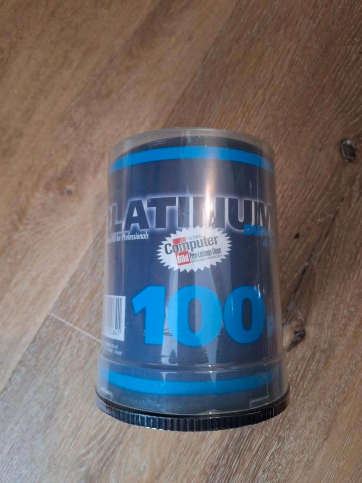 Nieuw Geseald: 100 Platinum DVD+R Discs, Computers en Software, Beschrijfbare discs, Nieuw, Dvd, Op spindel, Ophalen