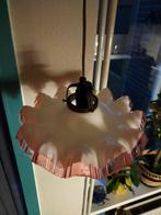 Antieke Franse Piecrust Opaline Hanglamp, Gebruikt, Ophalen of Verzenden, Art Deco