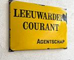 Emaille reclamebord Leeuwarder Courant Langcat Bussum, Antiek en Kunst, Antiek | Emaille, Ophalen of Verzenden