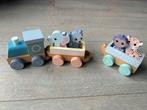 Houten Joueco dieren trein speelgoed, Ophalen of Verzenden, Zo goed als nieuw, Duw- of Trekspeelgoed