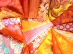 Quilt stof patchwork lapjes geel / oranje, Nieuw, Oranje, Ophalen of Verzenden, 30 tot 120 cm