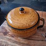 Vintage BOCH Belgium Braadpan met Deksel - 25cm, Antiek en Kunst, Antiek | Keramiek en Aardewerk, Ophalen of Verzenden