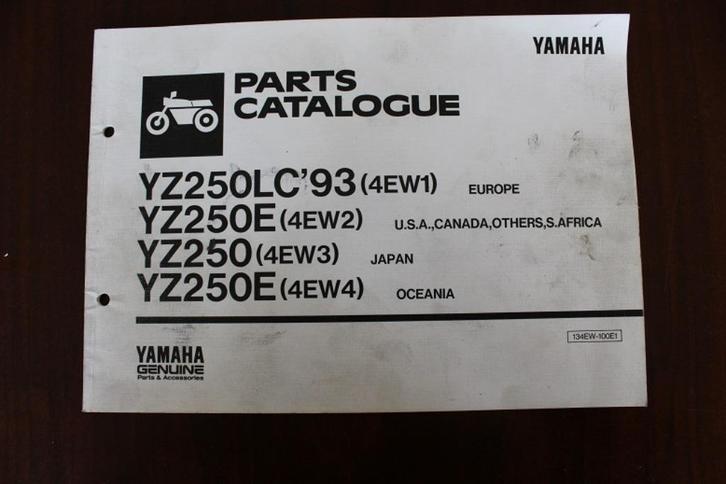 Yamaha YZ250 LC E 1993 motorcycle parts catalogue YZ 250, Motoren, Handleidingen en Instructieboekjes, Yamaha, Ophalen of Verzenden