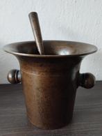 Zware bronzen vijzel met Stamper, Ophalen of Verzenden