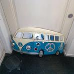 metalen deco plaat vw volkswagen flower power look bus blauw, Ophalen