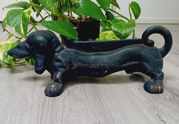 gietijzeren teckel laarzenkrabber, Antiek en Kunst, Curiosa en Brocante, Ophalen of Verzenden