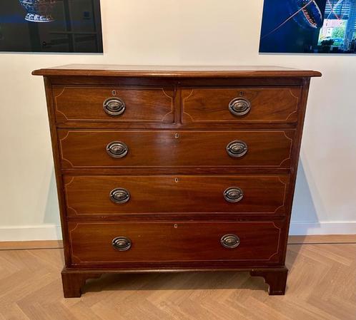 Engelse antieke ladekast commode mahonie Heineman Antiek, Antiek en Kunst, Antiek | Meubels | Kasten, Ophalen