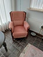 Vintage fauteuil met roze bekleding, Huis en Inrichting, Fauteuils, Ophalen of Verzenden