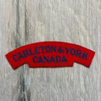 Carleton & York regiment canvas titel, Verzamelen, Militaria | Tweede Wereldoorlog, Ophalen of Verzenden