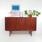 vintage Deens Highboard | teak dressoir grote kast, ., 150 tot 200 cm, Teakhout, Ophalen of Verzenden