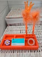 Pennenbakje pennenbak organizer '80 retro vintage oranje, Ophalen of Verzenden, Huis en Inrichting