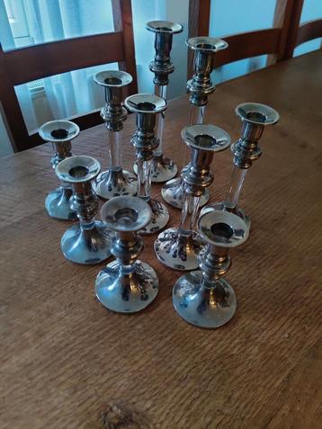 Vintage verzilverde  lucide kandelaars beschikbaar voor biedingen