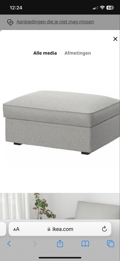 IKEA Kivik Voetenbank Hoes - Tallmyra wit/zwart, Huis en Inrichting, Banken | Voetenbanken en Poefen, Zo goed als nieuw, Minder dan 50 cm