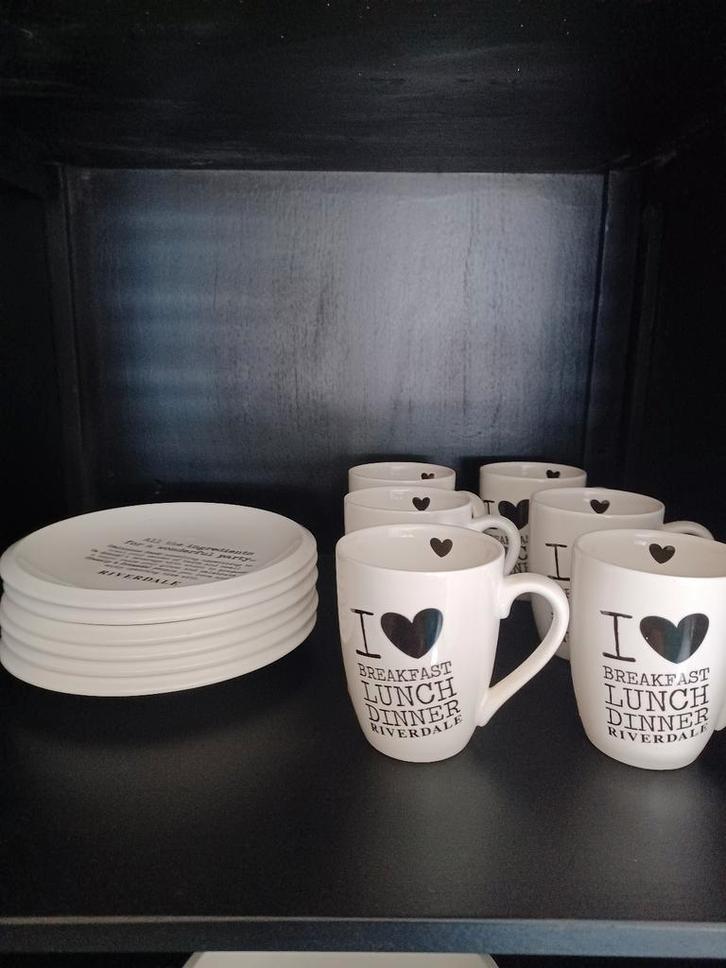 Compleet riverdale servies, Huis en Inrichting, Keuken | Servies, Zo goed als nieuw, Bord(en), Overige stijlen, Aardewerk, Ophalen