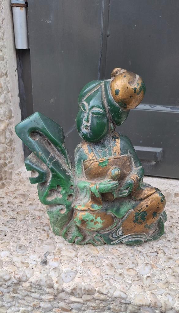Oud Chinees Jade beeld, beeldje., Antiek en Kunst, Kunst | Beelden en Houtsnijwerken, Ophalen of Verzenden