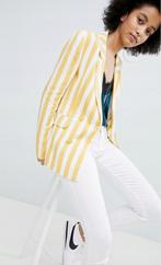 Bershka geel gestreepte blazer maat xs, On-line, Geel, Zo goed als nieuw, On-line