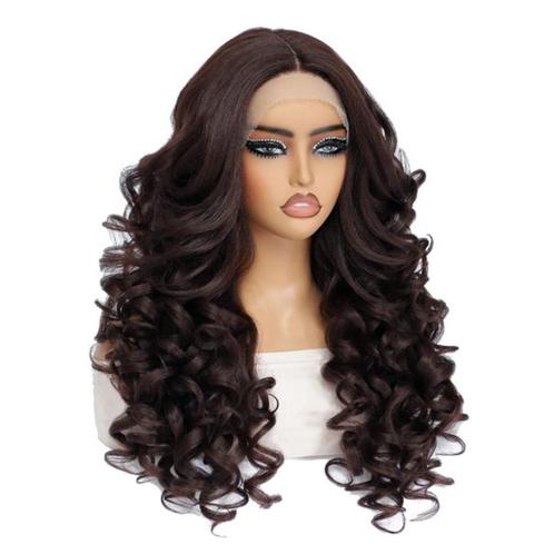 Luxe lace front pruik lang krullend haar Calla kastanje rood, Sieraden, Tassen en Uiterlijk, Uiterlijk | Haarverzorging, Nieuw
