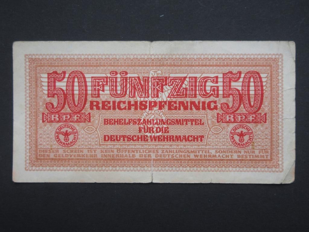 50 Reichspfennig 1944 Duitsland Wehrmacht Legergeld WW2 (02), Verzamelen, Militaria | Tweede Wereldoorlog, Verzenden, Landmacht