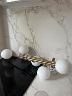 Gouden lamp met witte bollen, Ophalen of Verzenden, Zo goed als nieuw, Metaal, Minder dan 100 cm