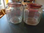 Twee grote weckpot achtige glazen, Ophalen of Verzenden, Zo goed als nieuw, Glas, Pot, Bus of Blik