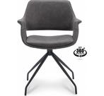 Eetkamerstoel Elshout Velvet Grijs 4 stoelen, Huis en Inrichting, Ophalen of Verzenden, Zo goed als nieuw, Grijs, Stof