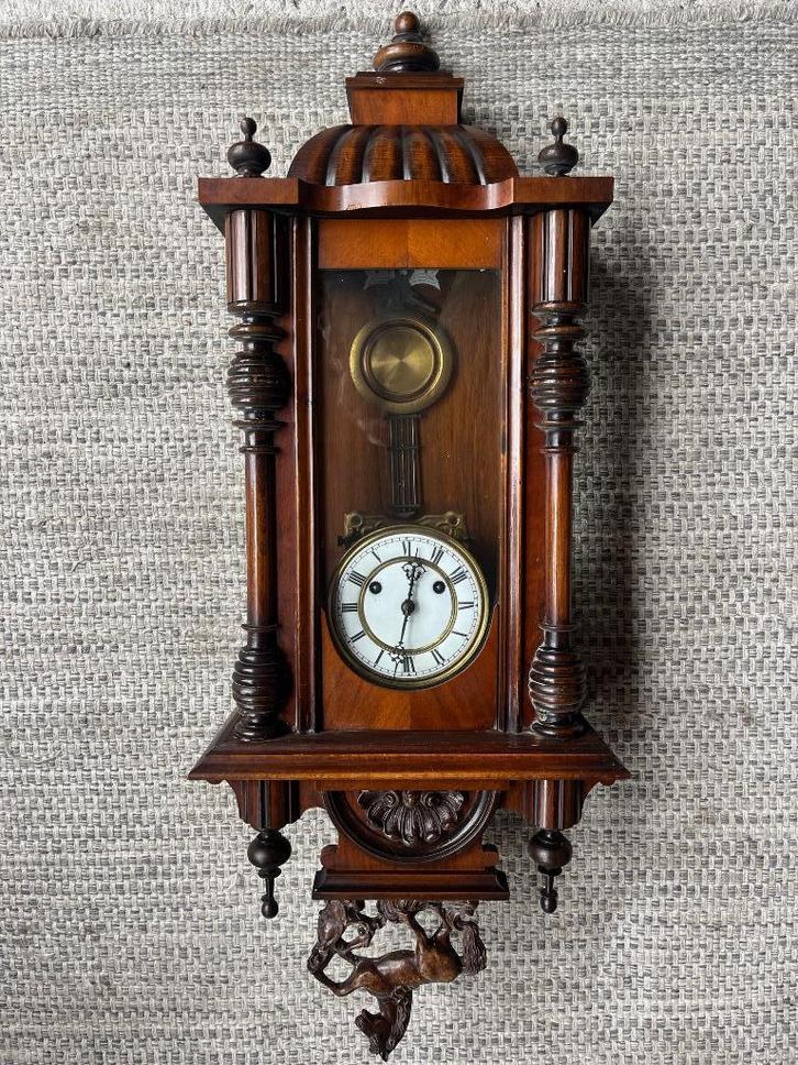 Antieke notenhouten Paardjes Regulateur, Antiek en Kunst, Antiek | Klokken, Ophalen