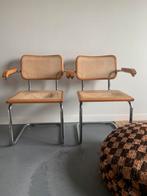 2 Marcel Breuer Webbing Cesca Tonet stijl | rotan chroom, Ophalen, Zo goed als nieuw, Bruin, Twee