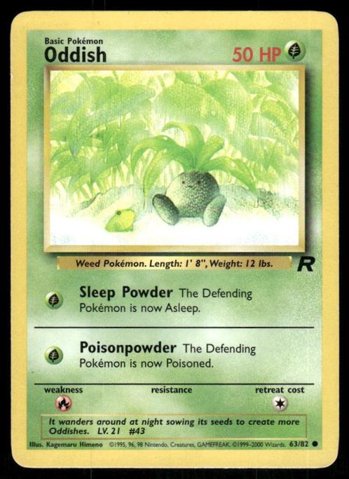 Oddish 63/82 - Team Rocket, Hobby en Vrije tijd, Verzamelkaartspellen | Pokémon, Gebruikt, Losse kaart, Verzenden