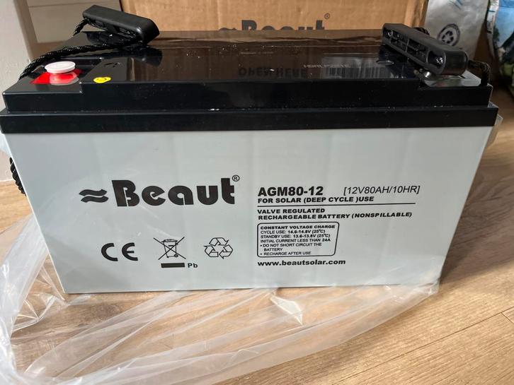 Huishoudaccu Beaut AGM80-12 - 12V 80Ah, Auto-onderdelen, Accu's en Toebehoren, Universele onderdelen, Nieuw, Ophalen