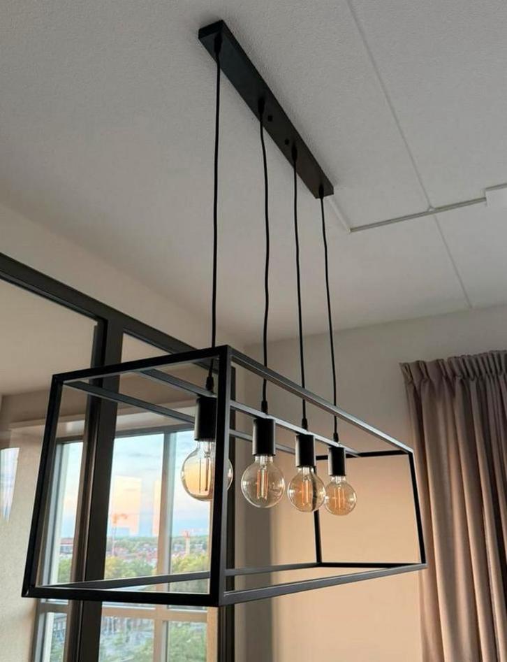Hanglamp zwart inclusief lichtbron, Huis en Inrichting, Lampen | Hanglampen, Zo goed als nieuw, Minder dan 50 cm, Ophalen