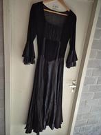 Gothic heel lange jurk fluweel wijde mouwen, rok M/L, Maat 38/40 (M), Zwart, Bertrend, Ophalen of Verzenden