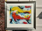 Kleurijke Litho zeefdruk papier Zeehond en Vis, Nic Jonk, Ophalen