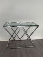 Bijzet tafel zilver, Huis en Inrichting, Tafels | Sidetables, Ophalen, 50 tot 100 cm, Zo goed als nieuw, 25 tot 50 cm