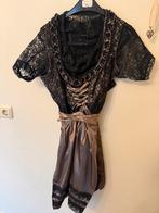 Luxe Dirndl zwart/Taupe met Blouse, Carnaval, Maat 42/44 (L), Ophalen of Verzenden, Zo goed als nieuw