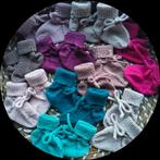 Handgebreide merino wollen babysokjes, met gebreide koordjes, Ophalen of Verzenden, Nieuw, Jongetje of Meisje, Sokjes