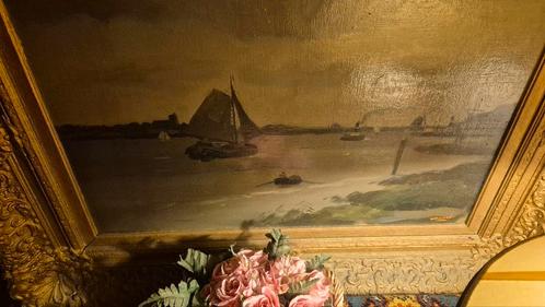 Cor Noltee - Gezicht op Dordrecht vanaf Papendrecht, Antiek en Kunst, Kunst | Schilderijen | Klassiek, Ophalen of Verzenden