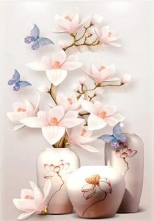 Diamond painting magnolia in vaas 50x80 XL. Nieuw  beschikbaar voor biedingen