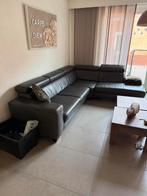 Hoekbankstel leer, Huis en Inrichting, Ophalen of Verzenden, Gebruikt, Leer