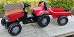 Rolly Toys traptrekker met aanhanger, Kinderen en Baby's, Speelgoed | Buiten | Skelters, Ophalen, Gebruikt, Met kar of aanhanger