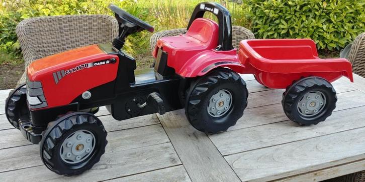 Rolly Toys traptrekker met aanhanger, Kinderen en Baby's, Speelgoed | Buiten | Skelters, Gebruikt, Met kar of aanhanger, Ophalen