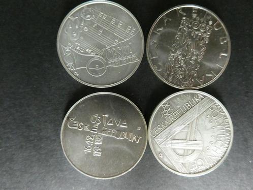 4 zilveren munten Tsjechië. 1993-2006, Postzegels en Munten, Munten | Europa | Niet-Euromunten, Losse munt, Overige landen, Zilver
